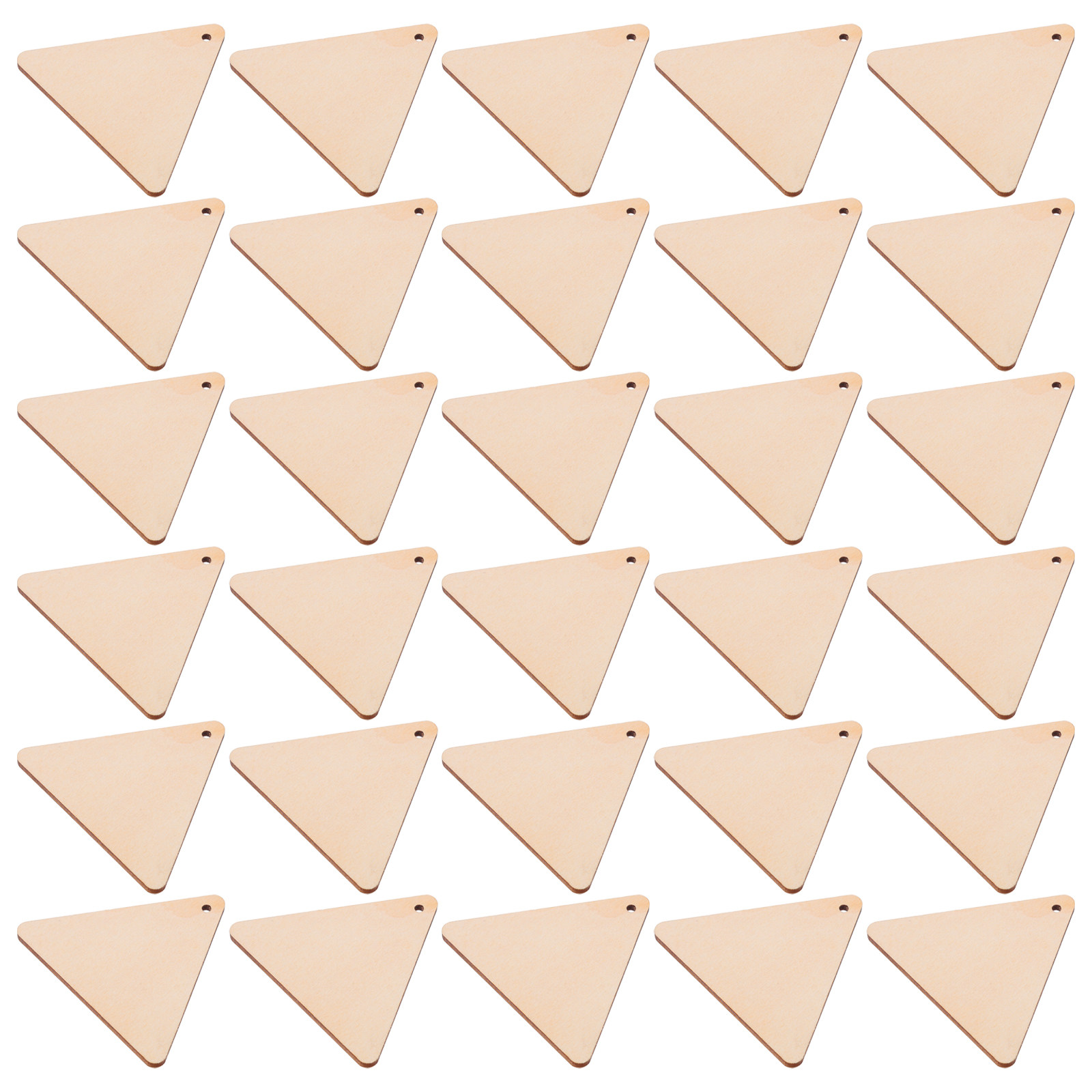 Craft Embellishment - 100Pcs Wooden Triangle Decor Pieces 60Mm