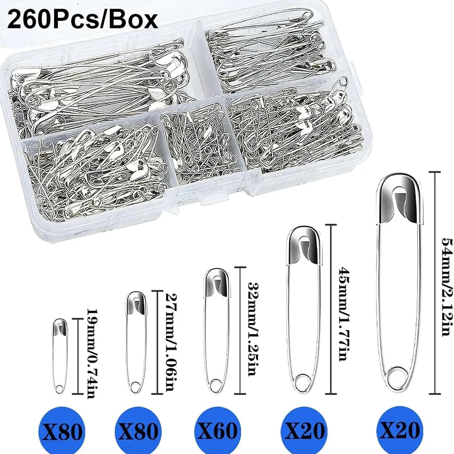 Silver Safety Pins Kit With St - Craft Embellishment Storage recension och pris