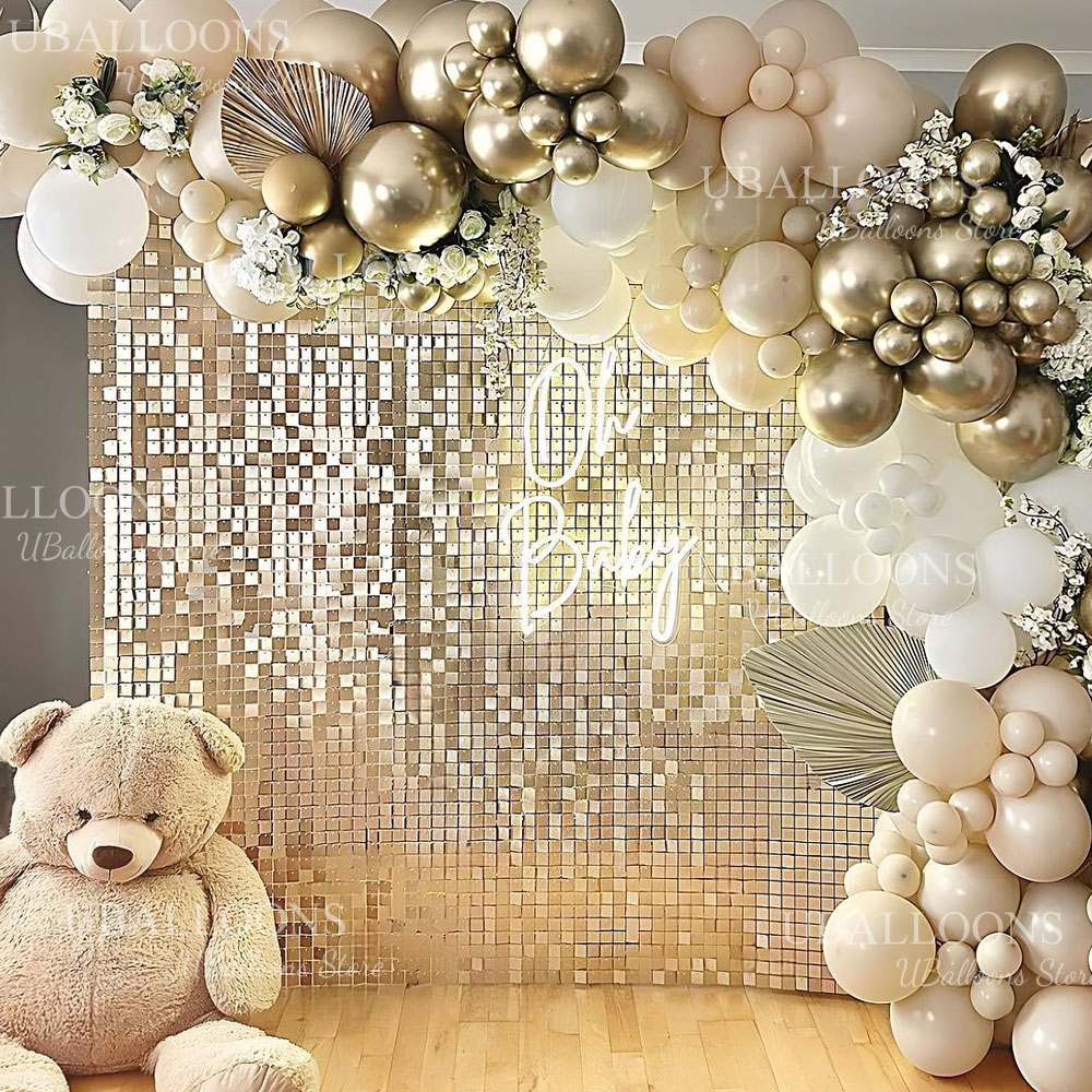 Matte Champagne Gold Backdrop  - Sequin Fabric Panel recension och pris