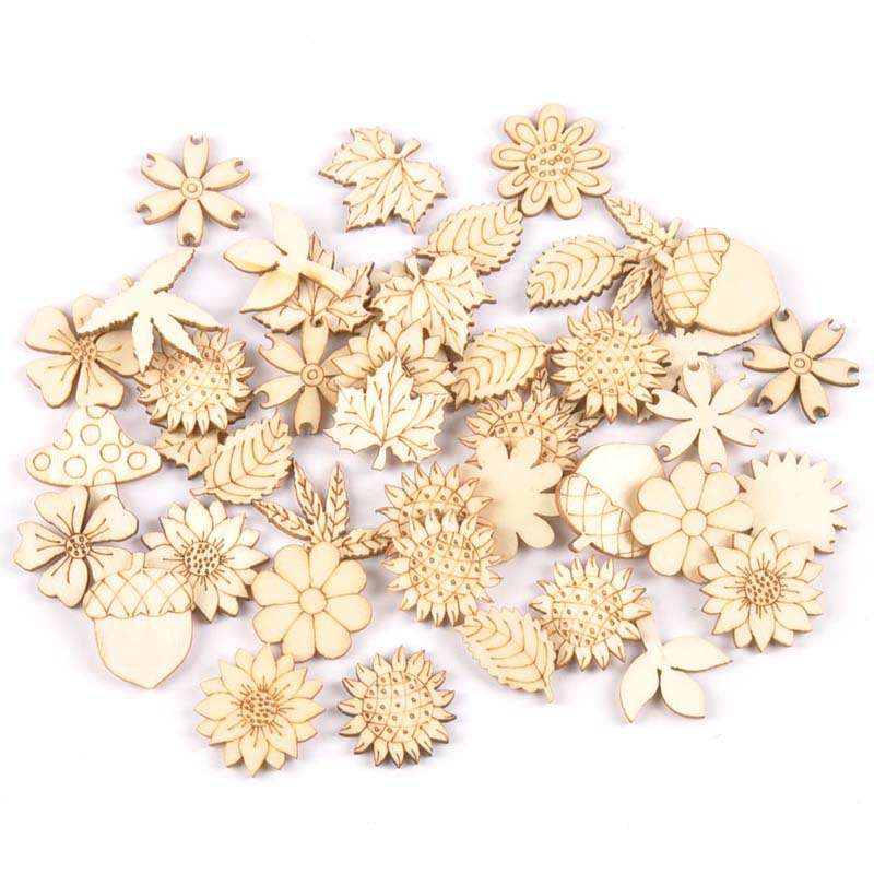 30Pcs 25-30mm Wood DIY Accesso - Craft Embellishment recension och pris