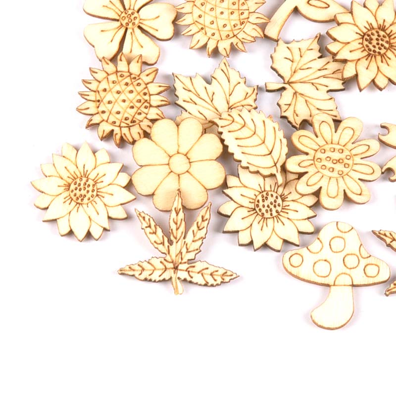30Pcs 25-30mm Wood DIY Accesso - Craft Embellishment recension och pris