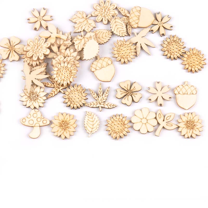 30Pcs 25-30mm Wood DIY Accesso - Craft Embellishment recension och pris