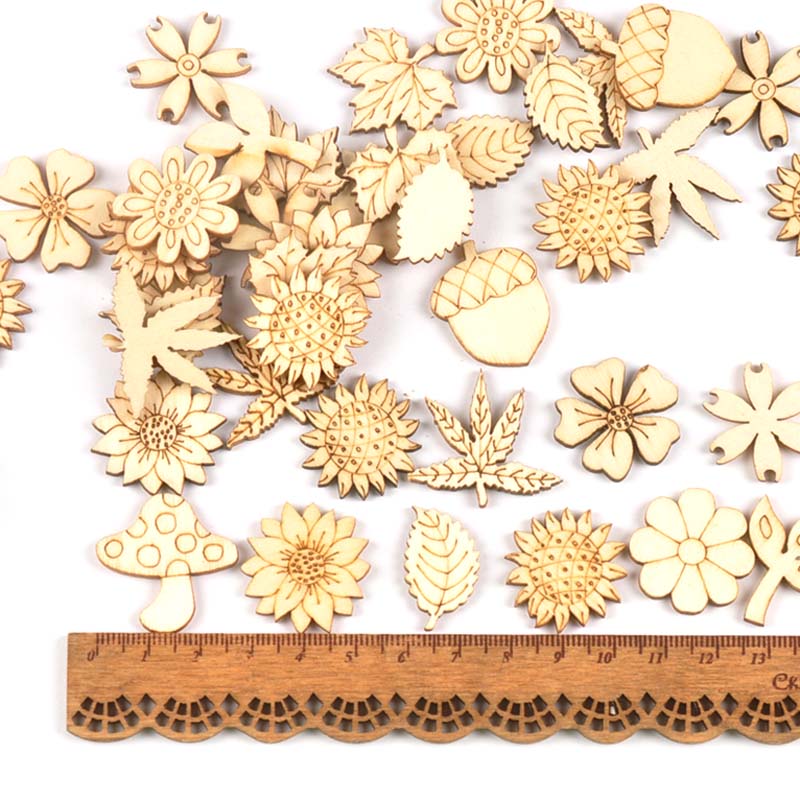 30Pcs 25-30mm Wood DIY Accesso - Craft Embellishment recension och pris