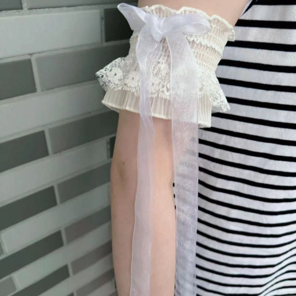 Fashion Lace Lolita Arm Sleeve - Lace Ribbon Trim recension och pris