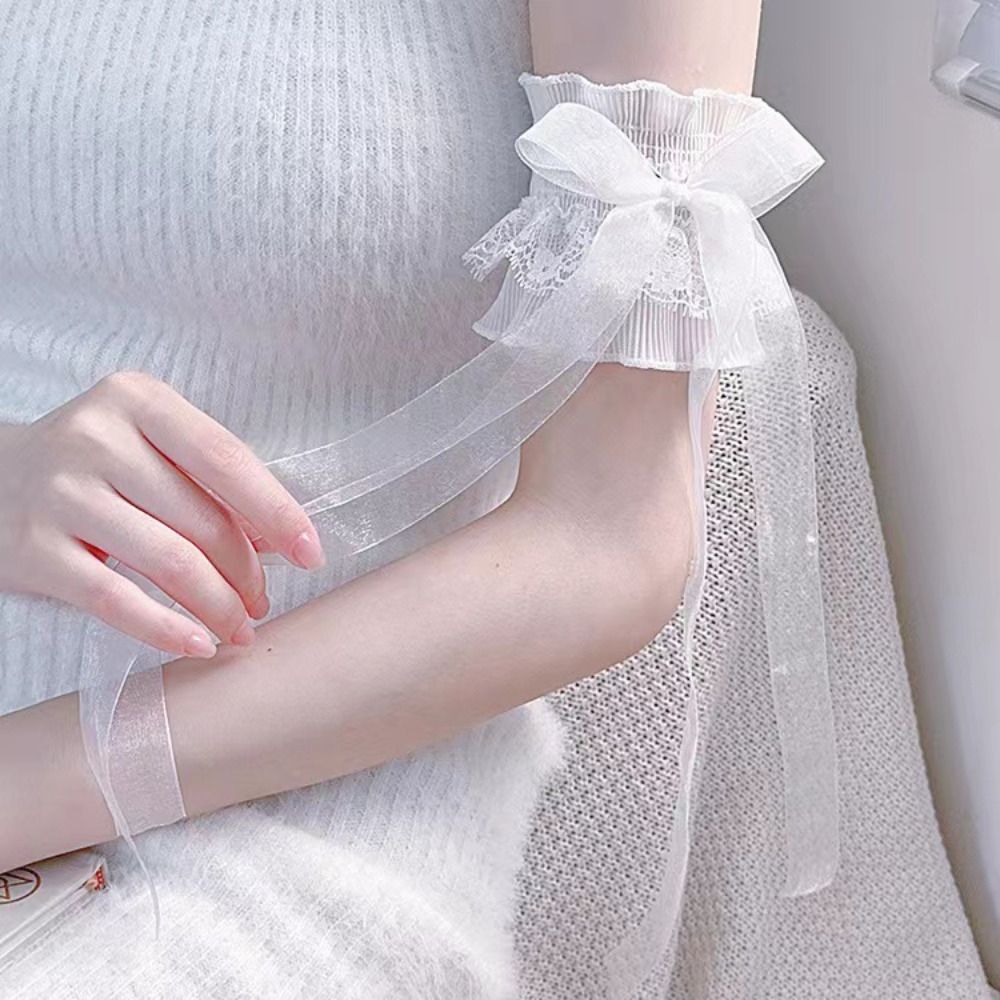 Fashion Lace Lolita Arm Sleeve - Lace Ribbon Trim recension och pris