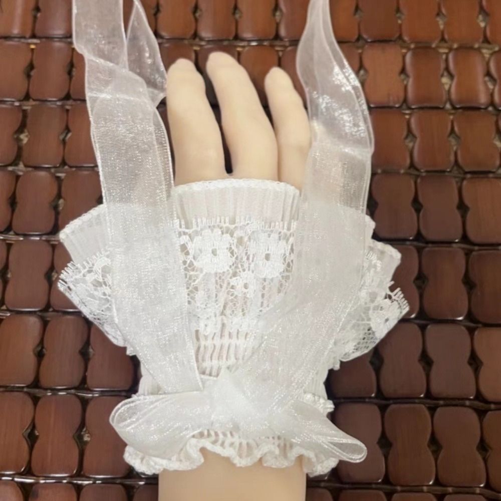 Fashion Lace Lolita Arm Sleeve - Lace Ribbon Trim recension och pris