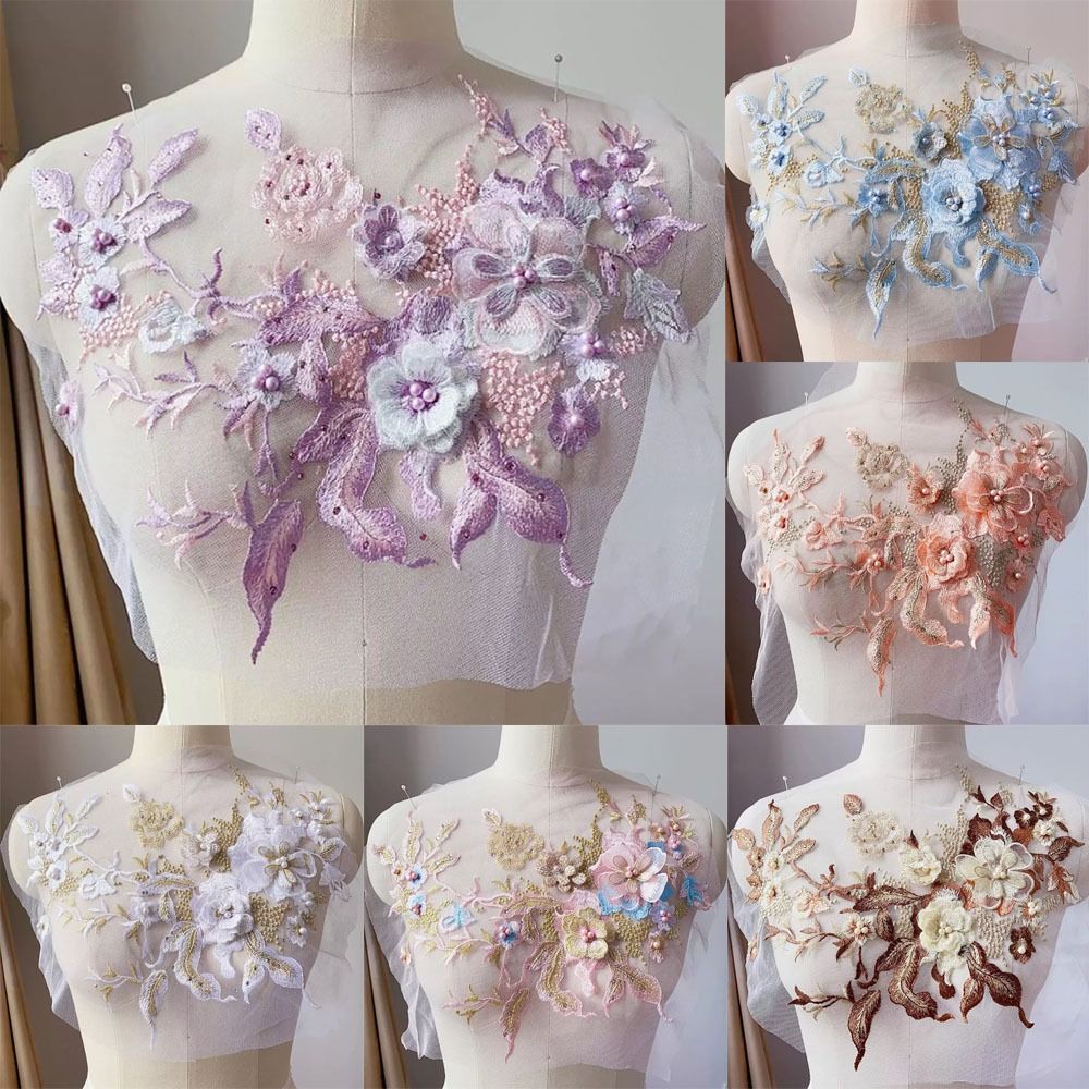 3D Flowers Beaded Lace Fabrics - Applique Patch Flower recension och pris