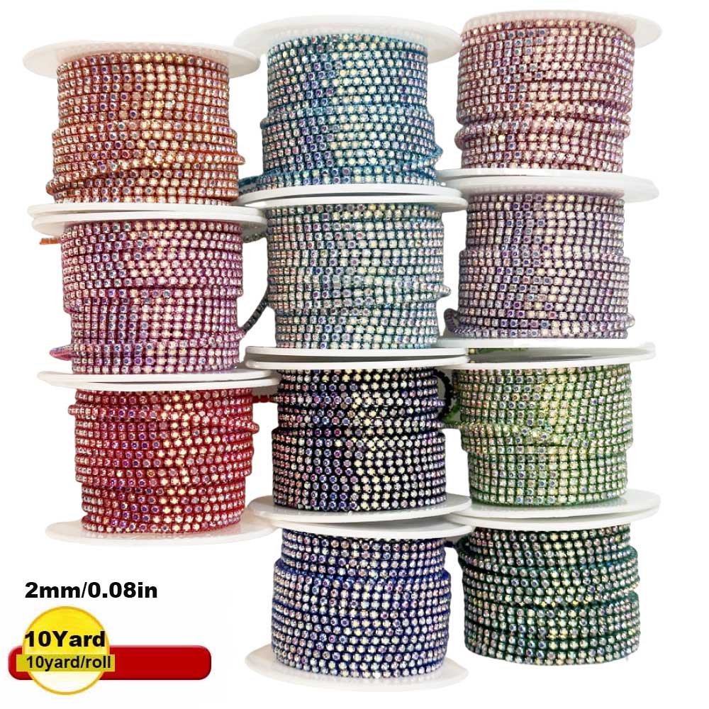 9m New 2mm Crystal AB Rhinesto - Sew On Rhinestone recension och pris