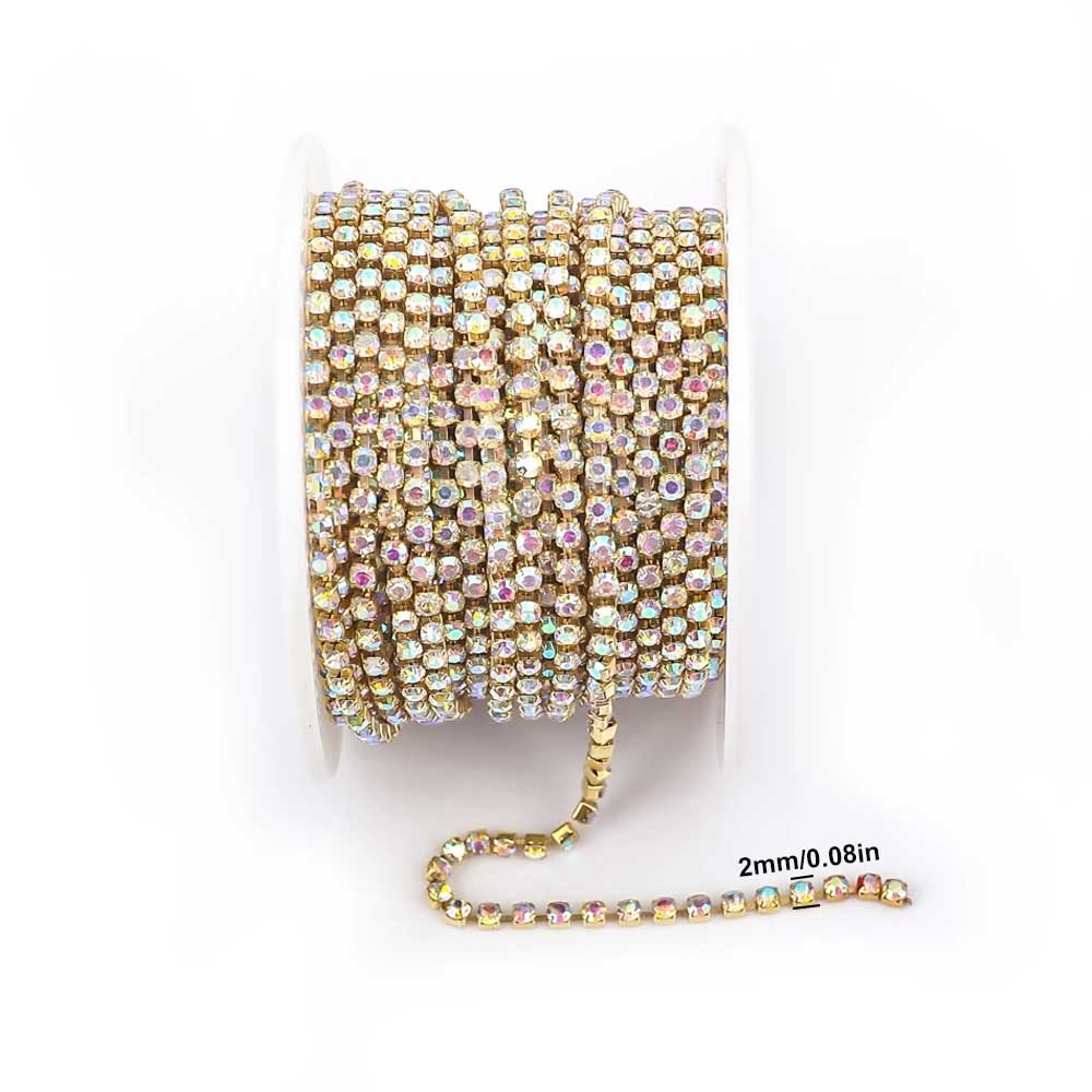 9m New 2mm Crystal AB Rhinesto - Sew On Rhinestone recension och pris