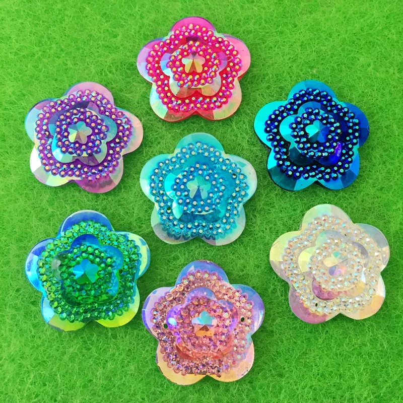12pcs Glitter Crystal AB Flowe - Sew On Rhinestone recension och pris