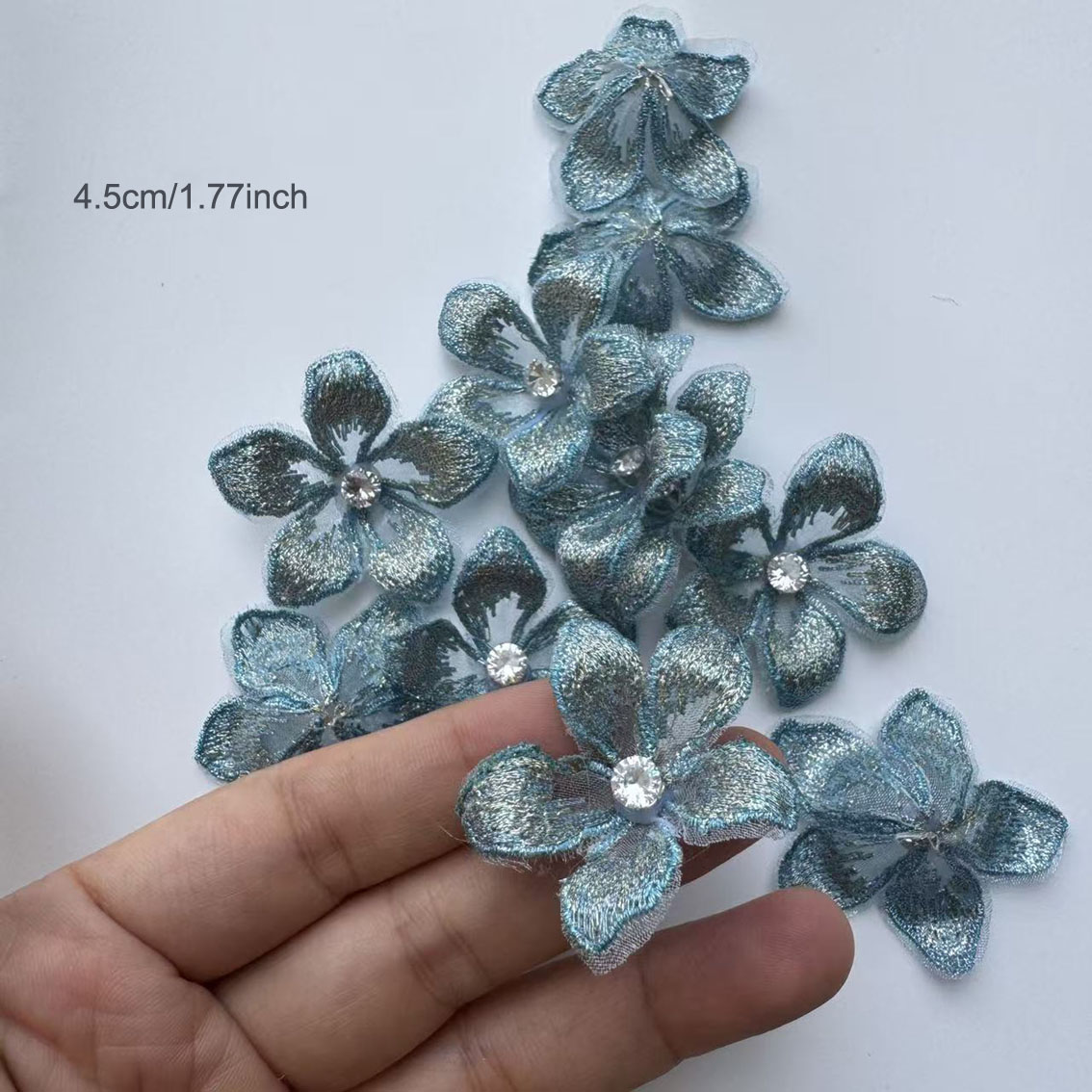 10pc/lot floral embroidered pa - Applique Patch Flower recension och pris