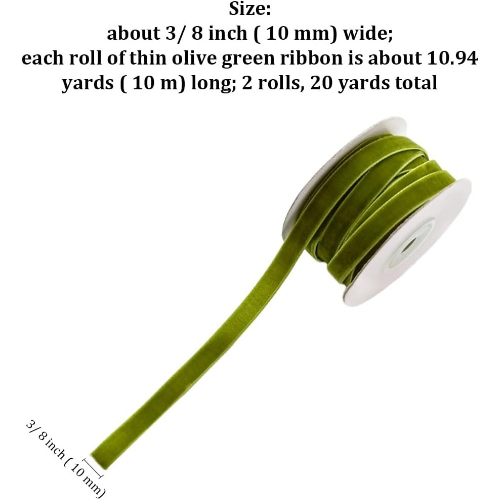 2 Rolls 21.88 Yards 3/8 Inch G - Velvet Ribbon Roll recension och pris