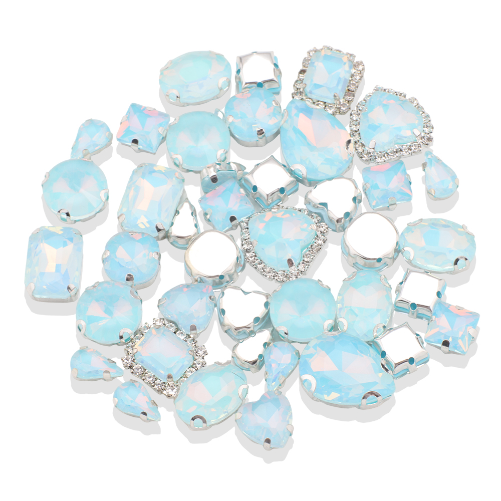 40pcs/bag Mix Shape Opal Glass - Sew On Rhinestone recension och pris
