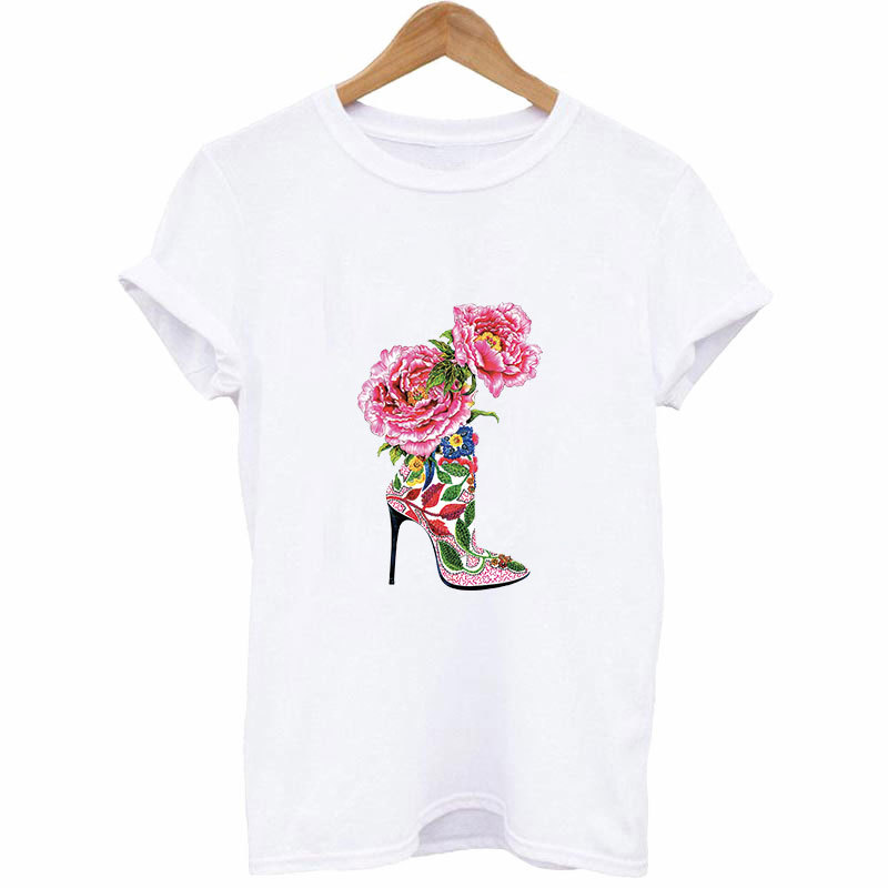 High heels flowers Iron On Pat - Applique Patch Flower recension och pris