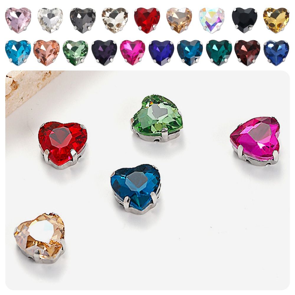 50Pcs/Pack Heart Shape Glitter - Sew On Rhinestone recension och pris